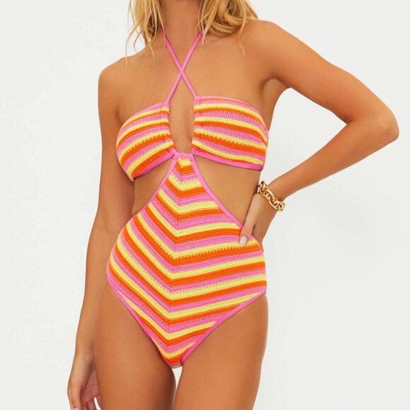 NWT Beach Riot Pamela One Piece Soleil Crochet Size Small - Picture 1 of 7